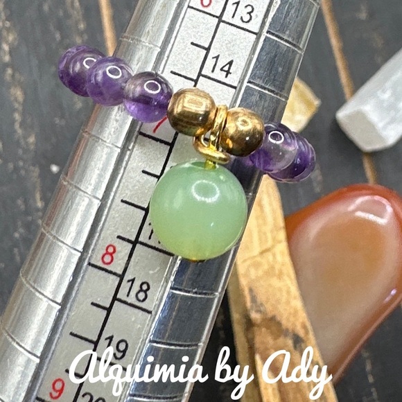 Alquimia Purple Ring Elegant Jewelry amethyst charms - Picture 2 of 4